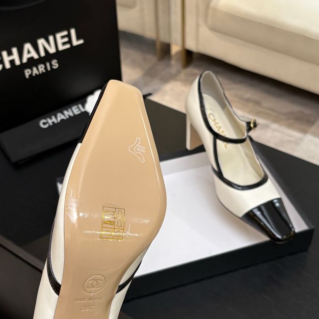 Chanel Lambskin Mary Janes high heels 8.5CM 64105-3