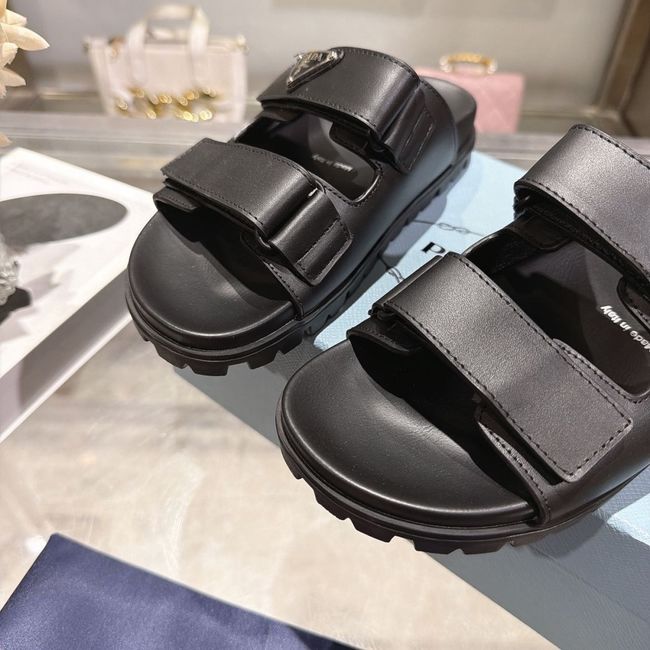 Prada Matelasse nappa leather flatform slides 64113-1