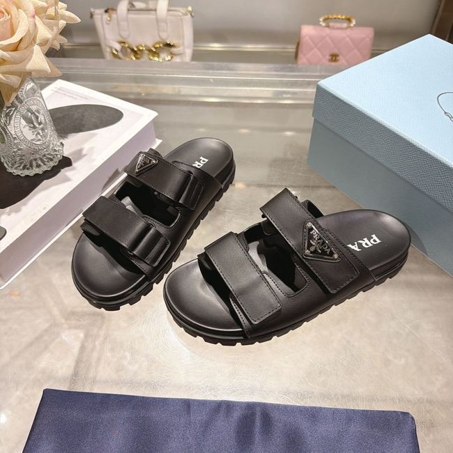 Prada Matelasse nappa leather flatform slides 64113-1