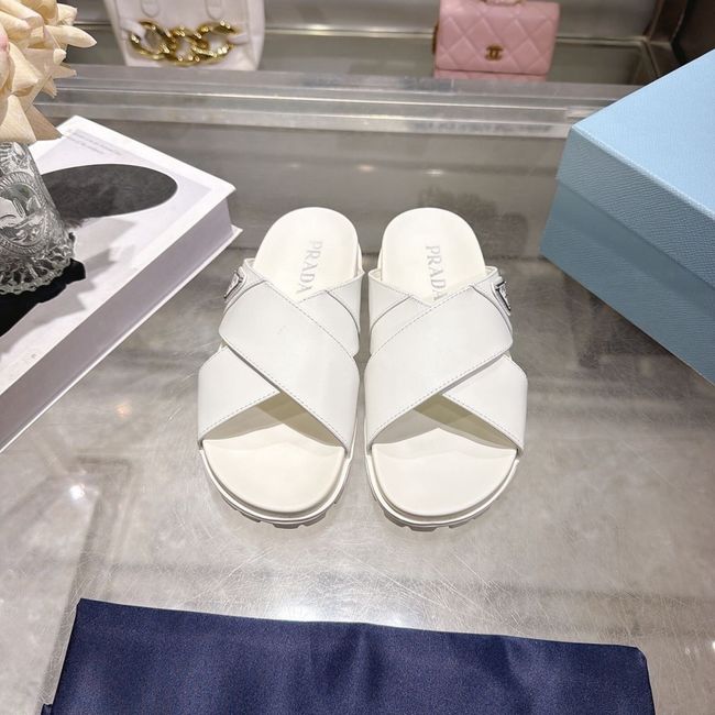Prada Matelasse nappa leather flatform slides 64113-4