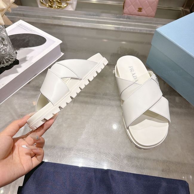 Prada Matelasse nappa leather flatform slides 64113-4