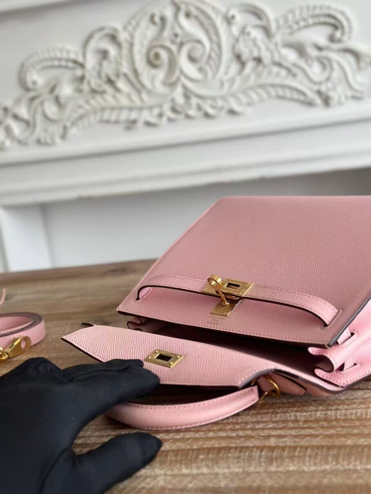 Hermes Kelly Espom Leather KL28 Light Pink