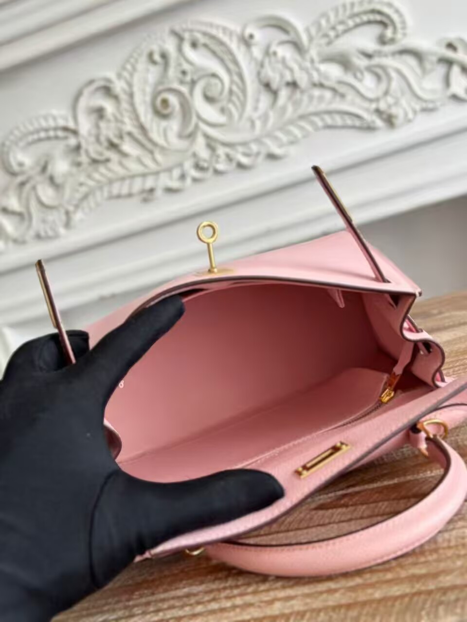 Hermes Kelly Espom Leather KL28 Light Pink