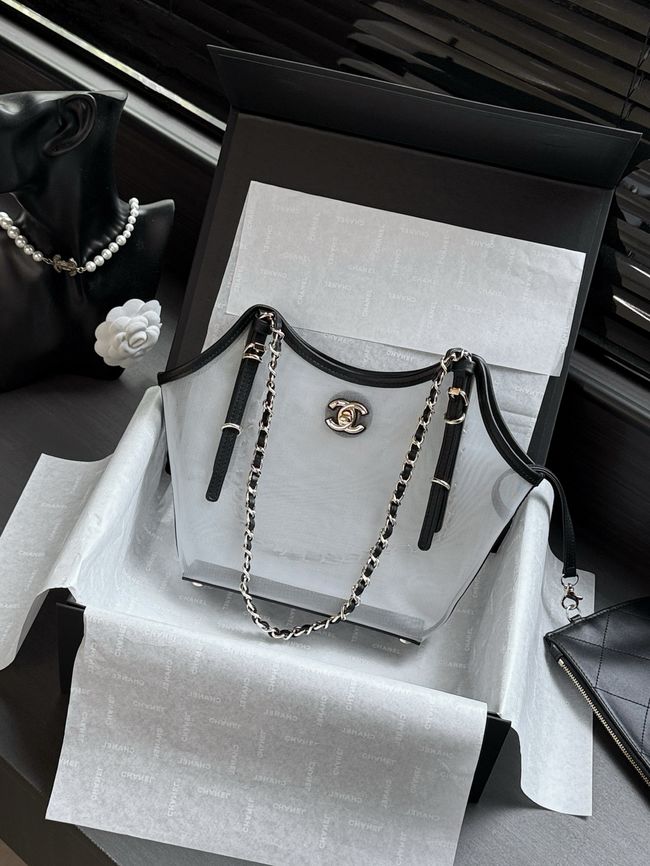 CHANEL Small Shopping Bag AS6015 Transparent & Black