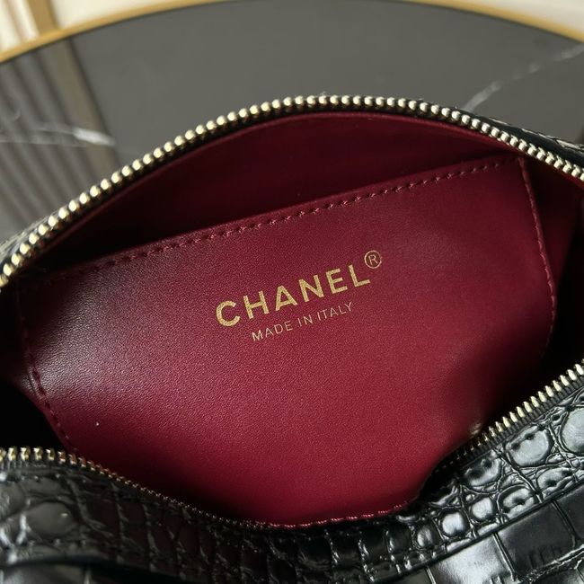 Chanel Clutch with chain Crocodile Embossed AS4474 Black