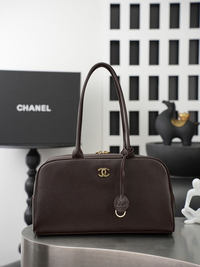 Chanel Large Bowling Bag AS6211 dark brown