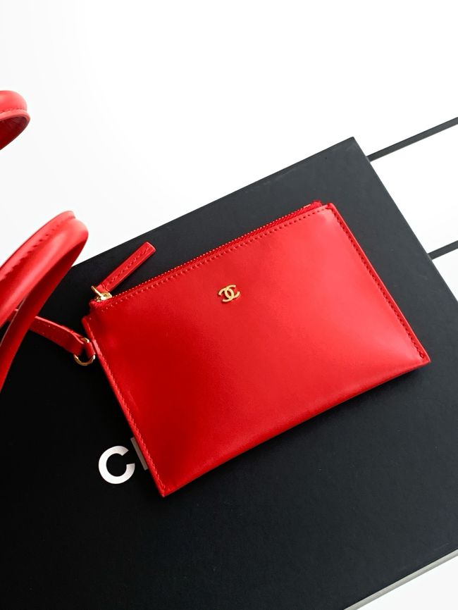 Chanel Large Bucket Bag AS6189 Transparent & red