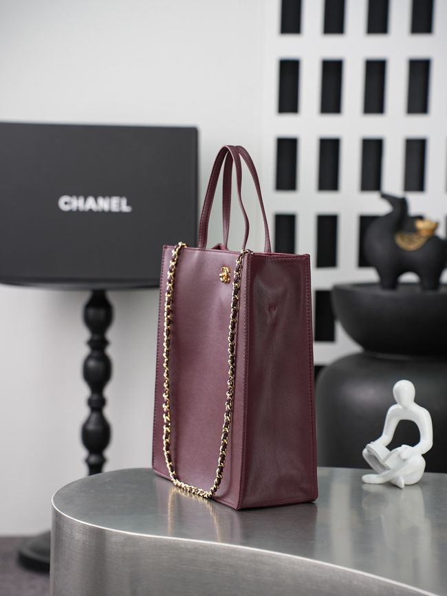 Chanel Small Shopping Bag AS6452 Dark Burgundy