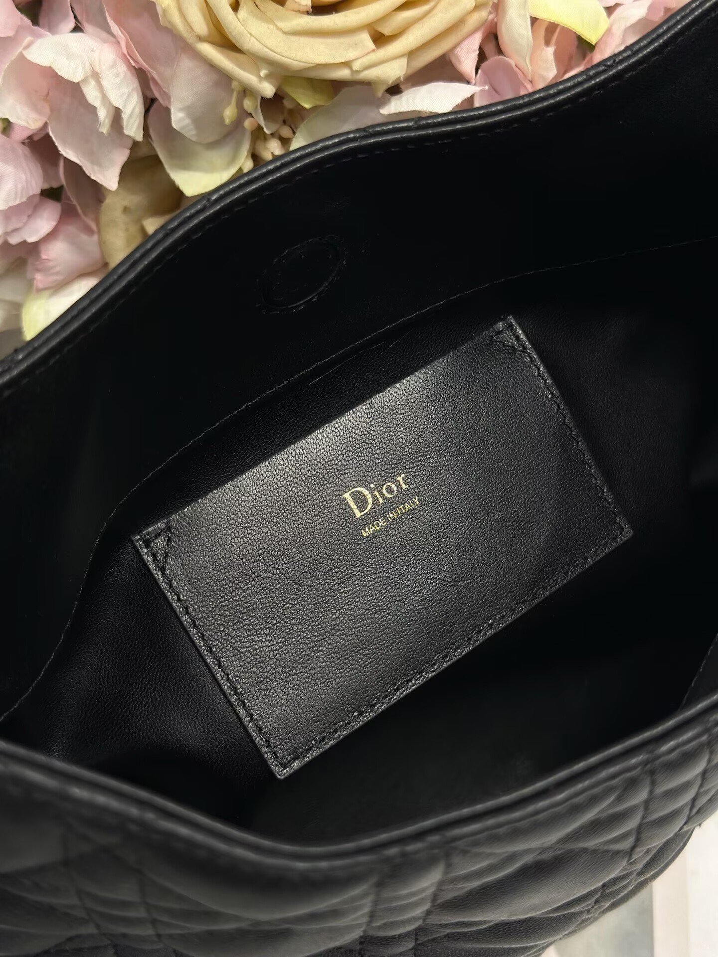 DIOR Original Leather Tote Handbag 1538 Black