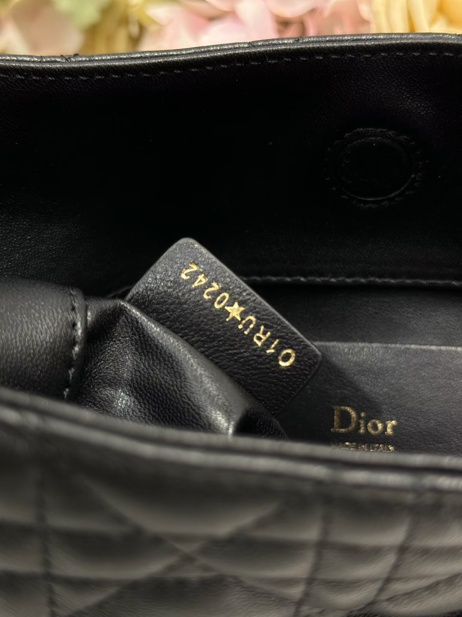 DIOR Original Leather Tote Handbag 1538 Black
