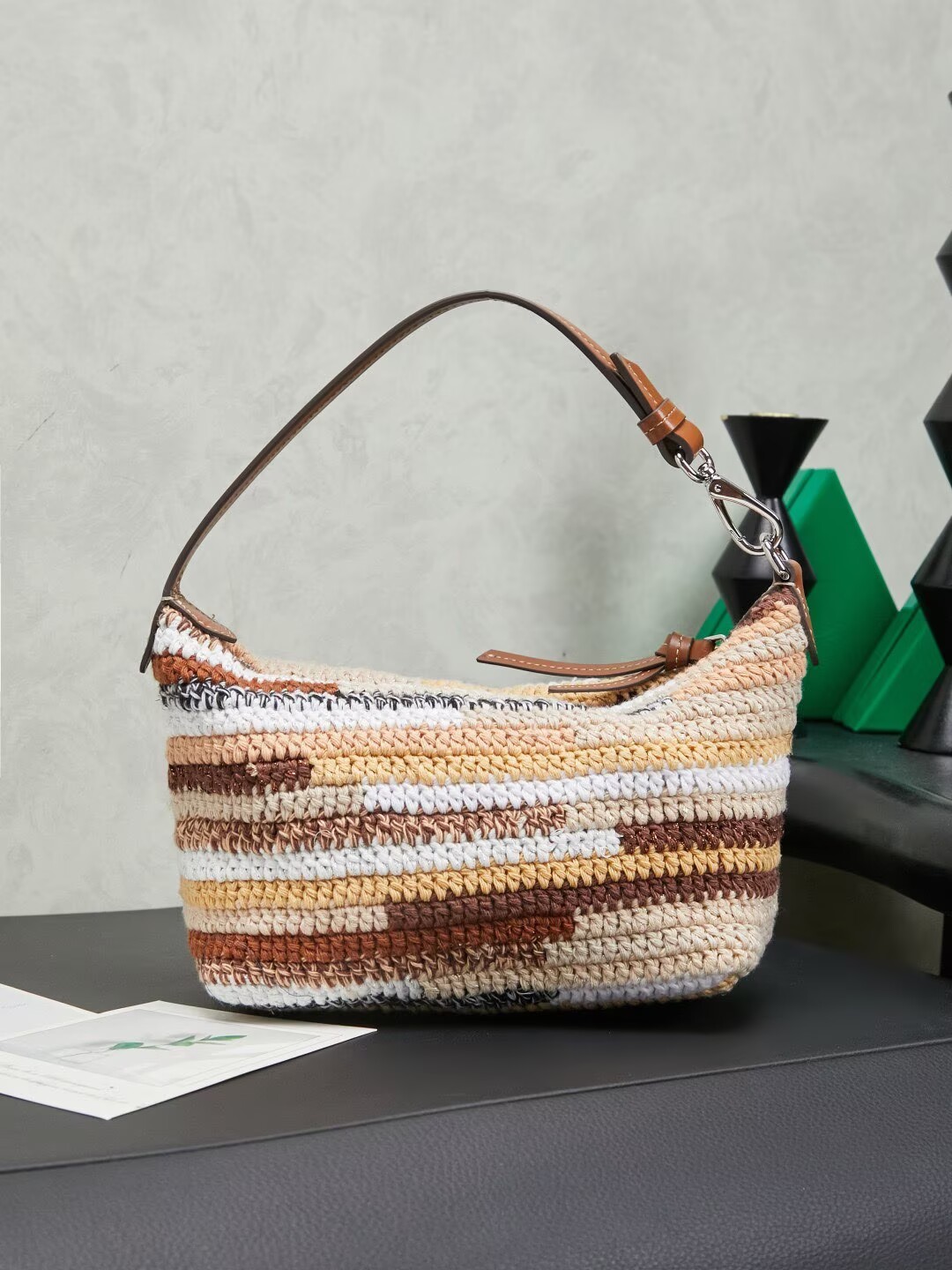 Miumiu Rainbow Weaving Top handle bag 5NE841 Fabrice Brown Miumiu Rainbow Weaving Top handle bag 5NE841 Fabrice Brown