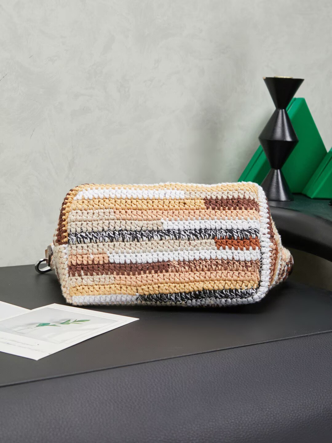 Miumiu Rainbow Weaving Top handle bag 5NE841 Fabrice Brown Miumiu Rainbow Weaving Top handle bag 5NE841 Fabrice Brown