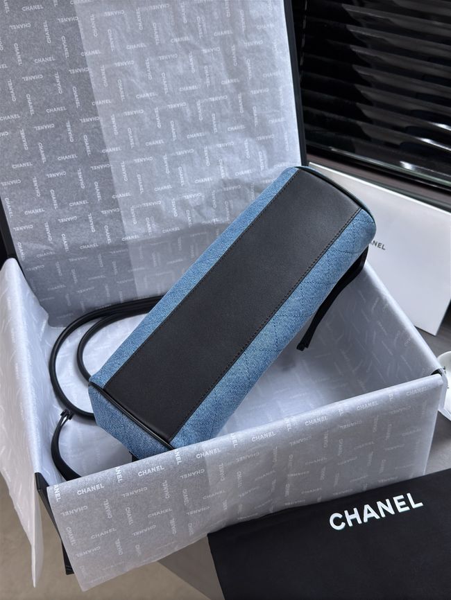 Chanel Small Shopping Bag AS6288 Black & denim blue