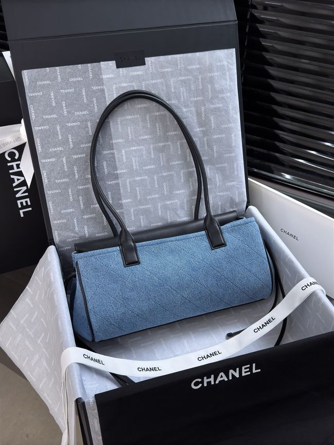 Chanel Small Shopping Bag AS6288 Black & denim blue