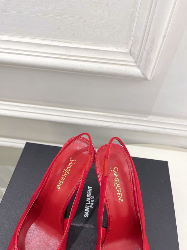 Saint Laurent LOUIS slingback pumps in patent leather and satin CN1000-3