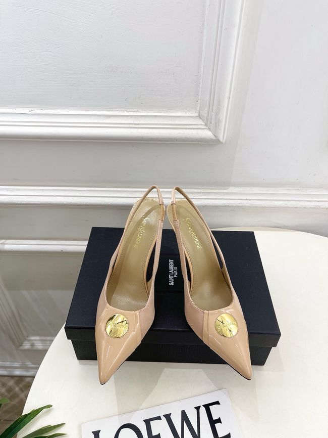 Saint Laurent LOUIS slingback pumps in patent leather and satin CN1000-4