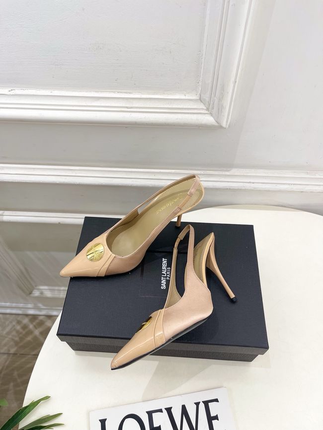 Saint Laurent LOUIS slingback pumps in patent leather and satin CN1000-4