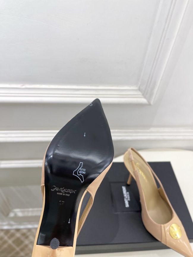 Saint Laurent LOUIS slingback pumps in patent leather and satin CN1000-4