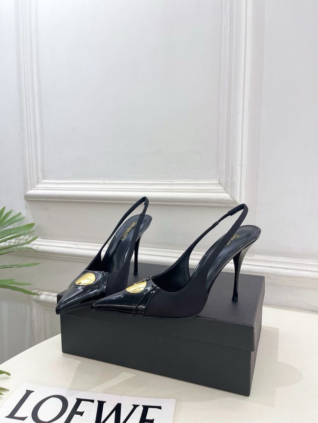 Saint Laurent LOUIS slingback pumps in patent leather and satin CN1000-5