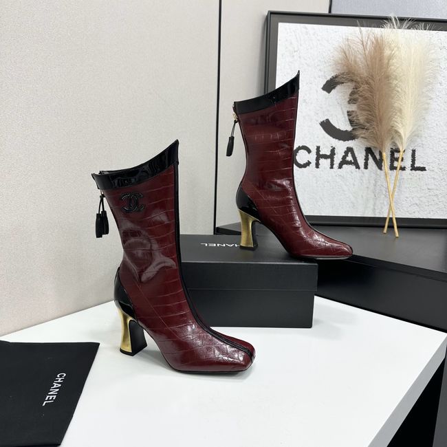 Chanel Mid-Calf Boots Shiny Calfskin 64176-1