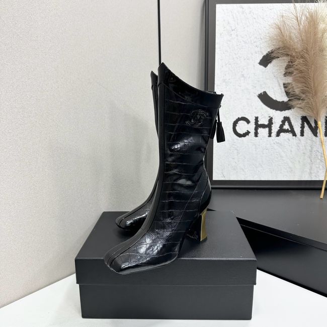 Chanel Mid-Calf Boots Shiny Calfskin 64176-2