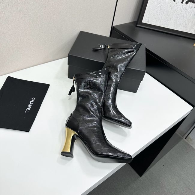 Chanel Mid-Calf Boots Shiny Calfskin 64176-2
