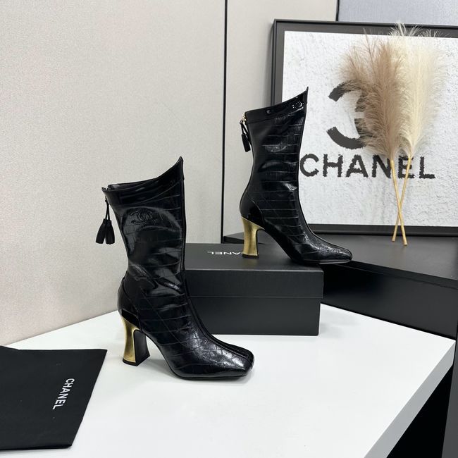 Chanel Mid-Calf Boots Shiny Calfskin 64176-2