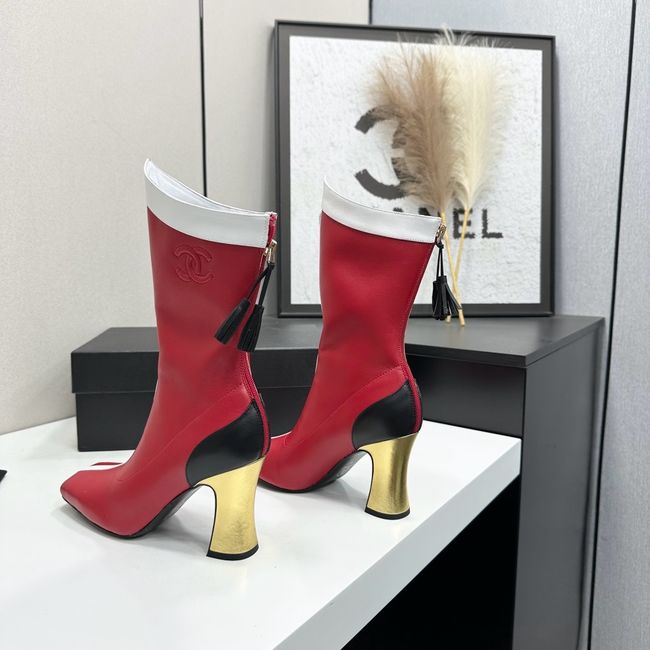 Chanel Mid-Calf Boots Shiny Calfskin 64176-4