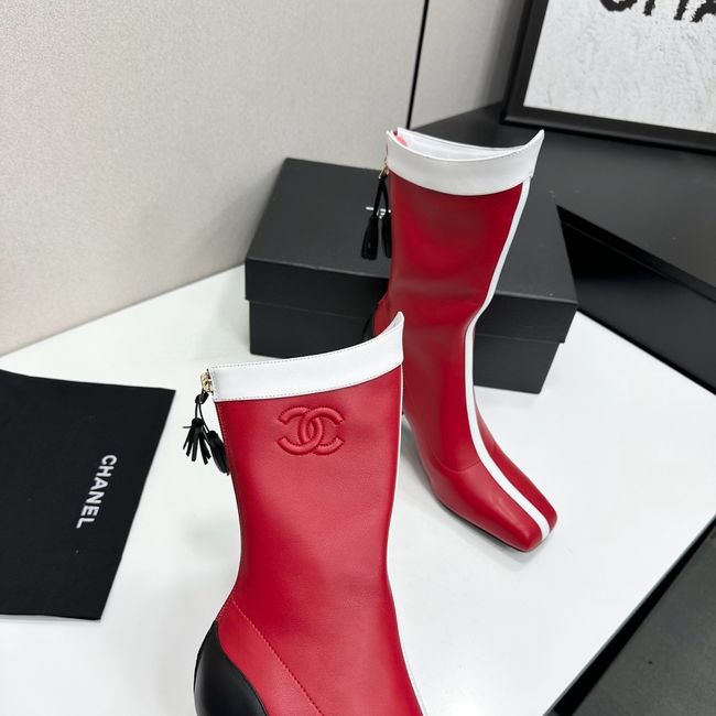 Chanel Mid-Calf Boots Shiny Calfskin 64176-4