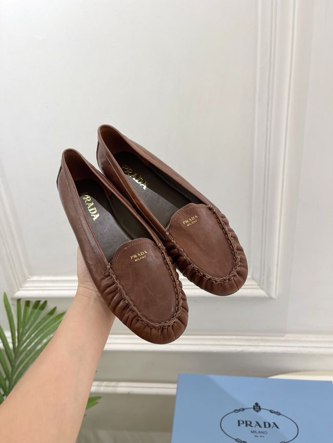 Prada Shuffle antiqued leather loafers 64173-2