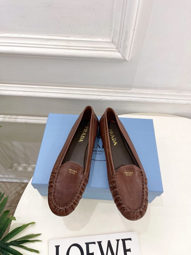 Prada Shuffle antiqued leather loafers 64173-2