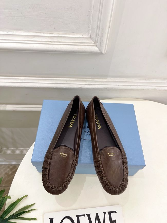 Prada Shuffle antiqued leather loafers 64173-4