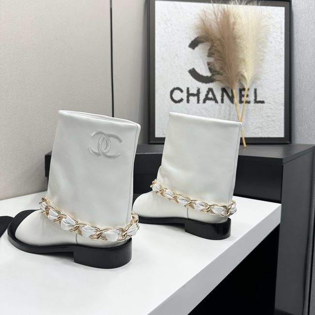 Chanel Mid-Calf Boots Calfskin 64184-5