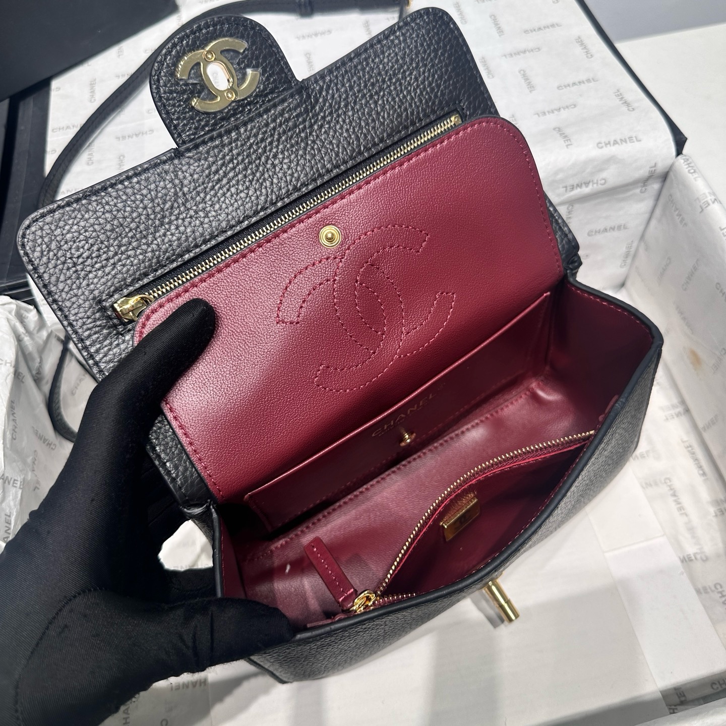 Chanel Mini Flap Bag AS6573 Black&dold