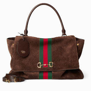 Gucci Paparazzo large top handle bag 875019 dark brown suede