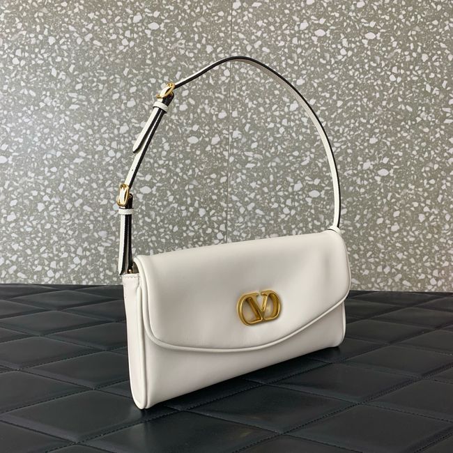 VALENTINO DEVAIN Small Sheepskin Shoulder Bag WB0T31 white