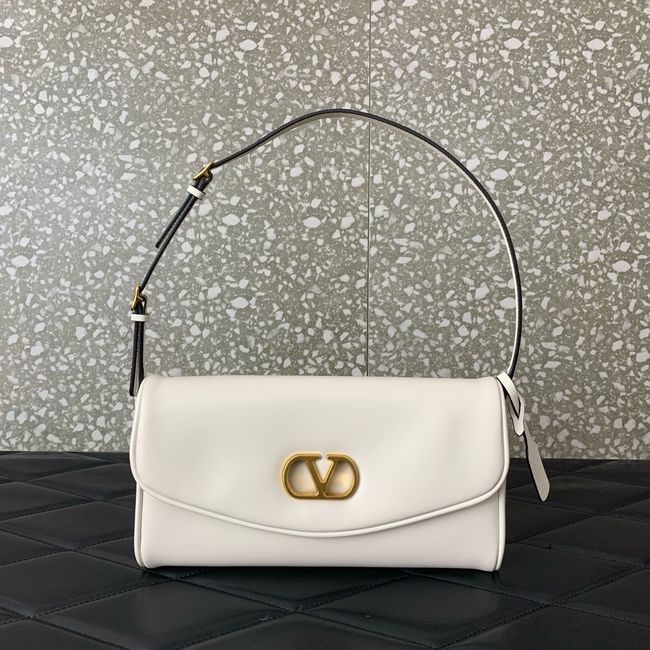 VALENTINO DEVAIN Small Sheepskin Shoulder Bag WB0T31 white