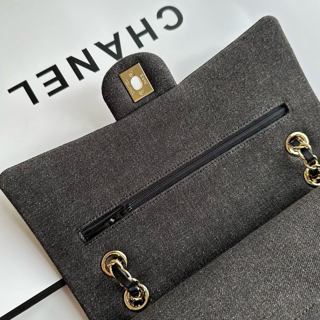 Chanel Classic 11.12 Handbag A01112 Embroidered Denim black Chanel Classic 11.12 Handbag A01112 Embroidered Denim black