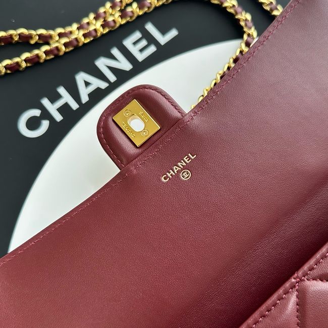 Chanel Clutch with chain Sheepskin AP5280 Burgundy