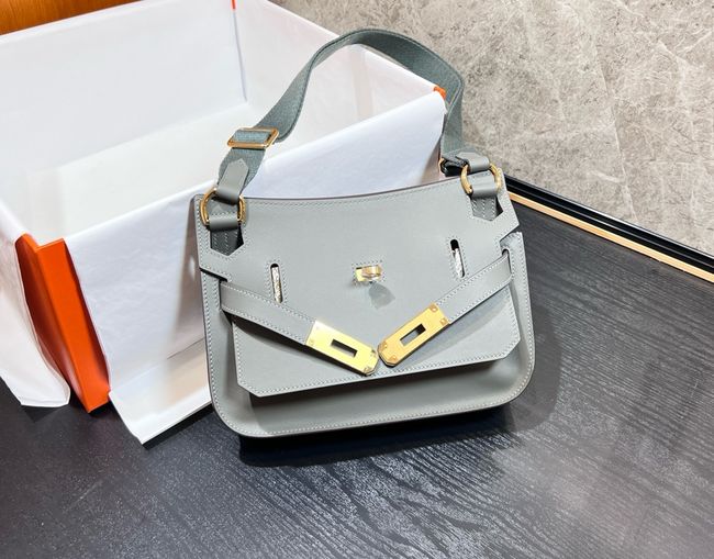 Hermes Jypsiere mini shoulder bag H088004 Cloudy gray &gold buckle