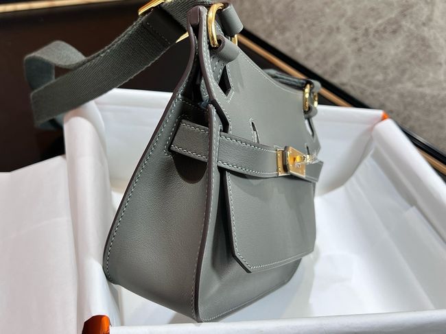 Hermes Jypsiere mini shoulder bag H088004 Cloudy gray &gold buckle