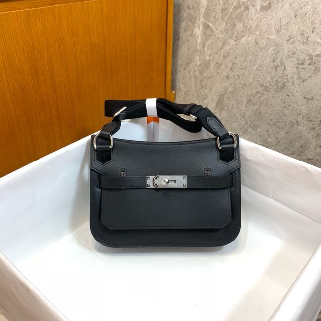 Hermes Jypsiere mini shoulder bag H088004 black &silver buckle