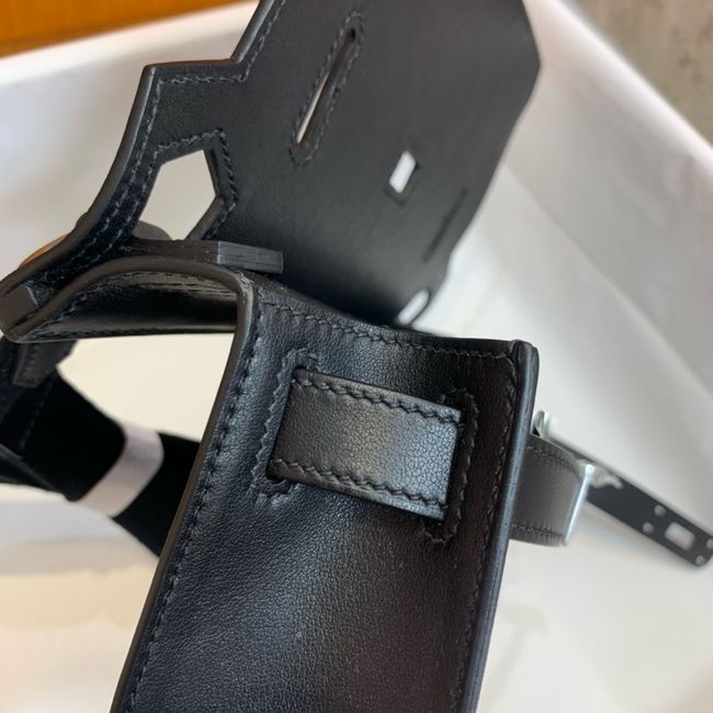 Hermes Jypsiere mini shoulder bag H088004 black &silver buckle