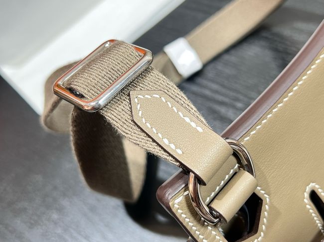 Hermes Jypsiere mini shoulder bag H088004 light gray &silver buckle