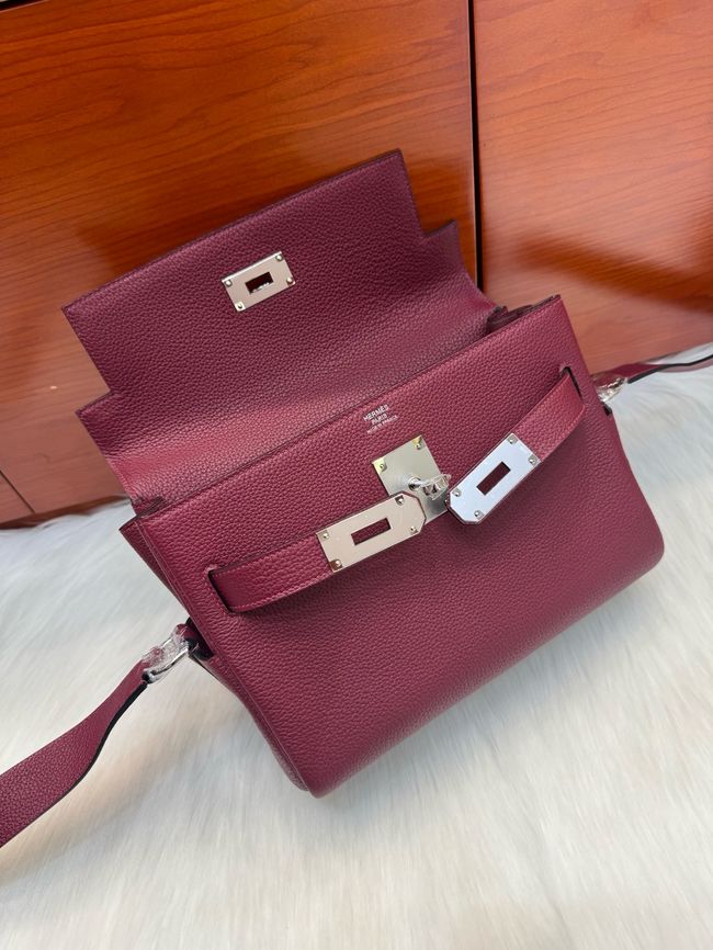 Hermes kelly messenger bag H08801 Wine