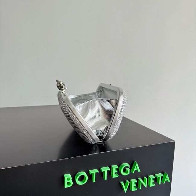 Bottega Veneta Soft Knot Clutch Crystal 06149 Silver