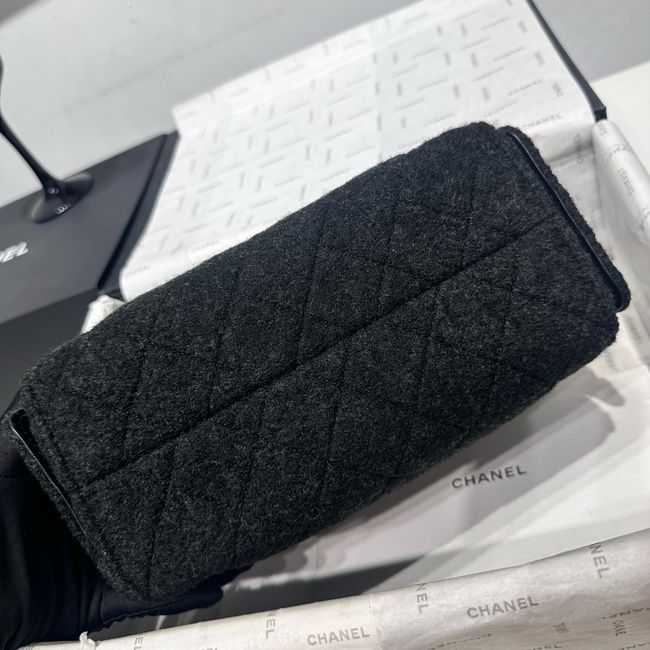 CHANEL 25 Mini Handbag Felt  AS5631 Dark Gray