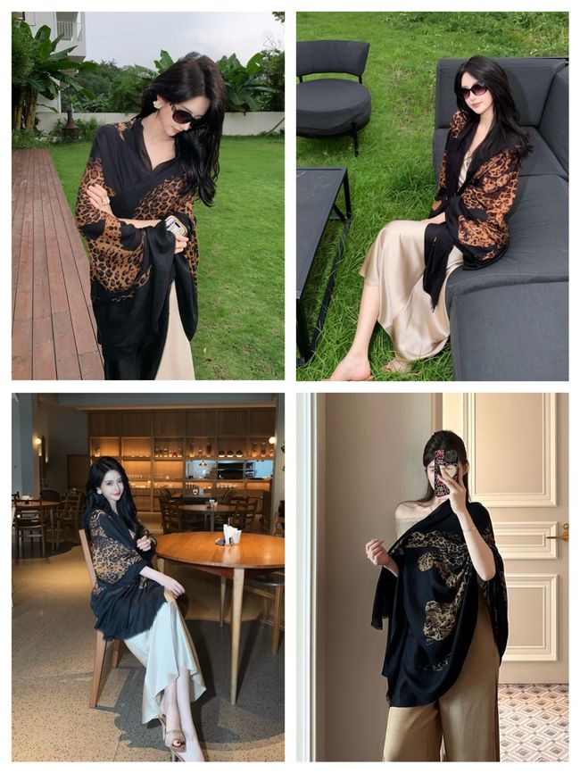 YSL Shawl Wool Silk and Cotton 873734-2