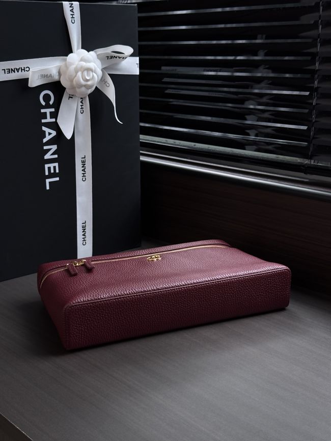 Chanel Large Vanity with chain AS6473 Burgundy