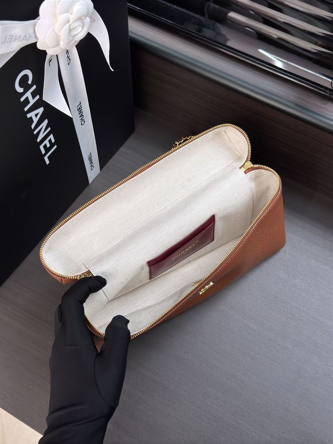 Chanel Large Vanity with chain AS6473 camel
